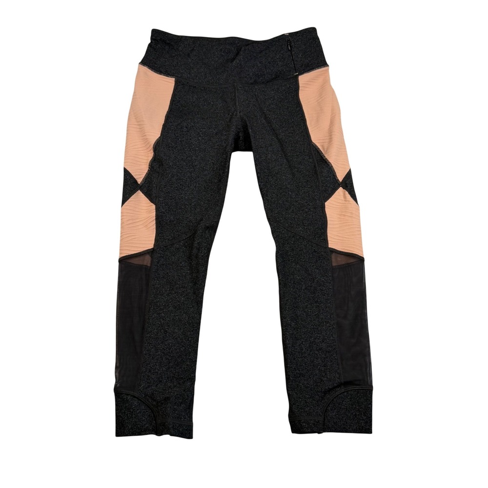 Calia‎ by Carrie Underwood Womens Grey Peach Mesh Crop Leggings Size S 2417
